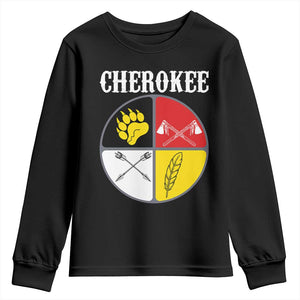 Cherokee Cultural Pride Youth Sweatshirt Native American Medicine Wheel Art