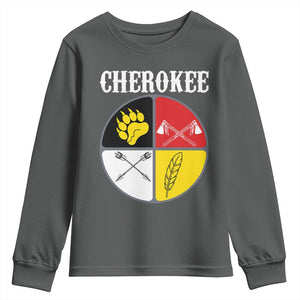 Cherokee Cultural Pride Youth Sweatshirt Native American Medicine Wheel Art