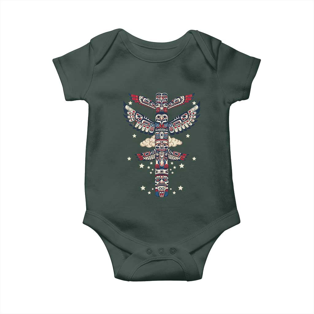 Native American Totem Pole Baby Onesie Pacific Northwest Indigenous Tribal