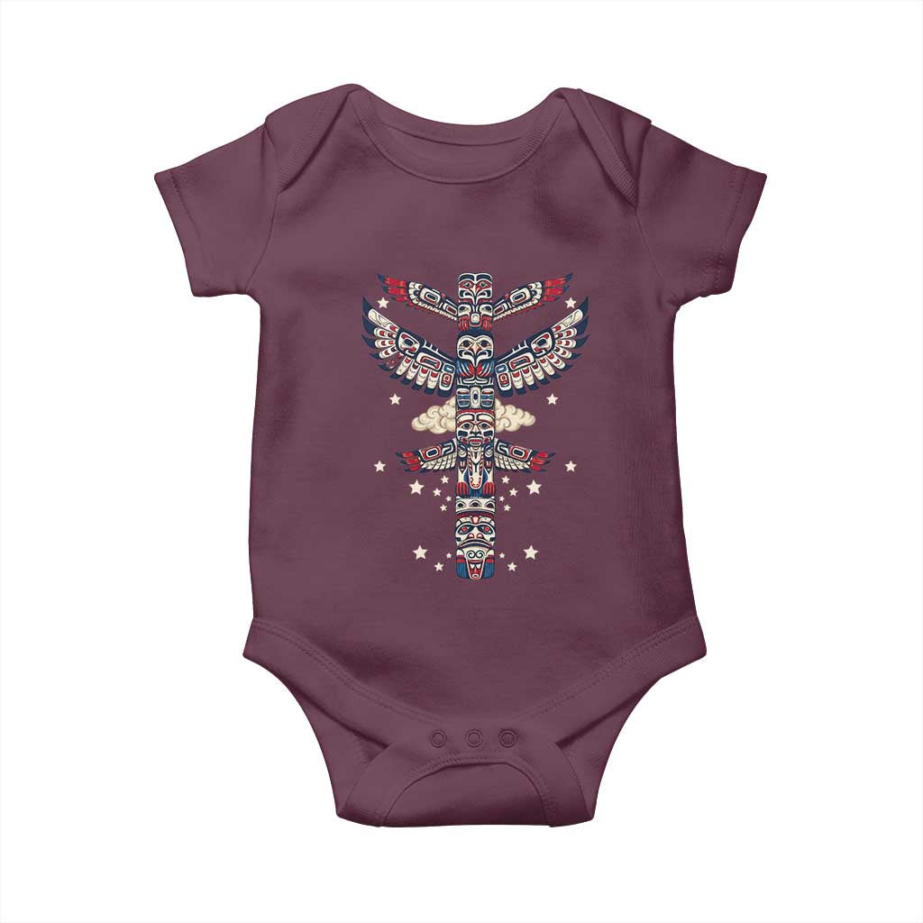 Native American Totem Pole Baby Onesie Pacific Northwest Indigenous Tribal