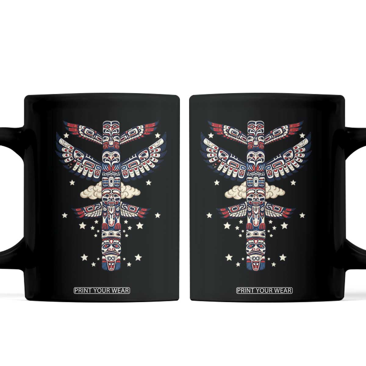 Native American Totem Pole Coffee Mug Pacific Northwest Indigenous Tribal