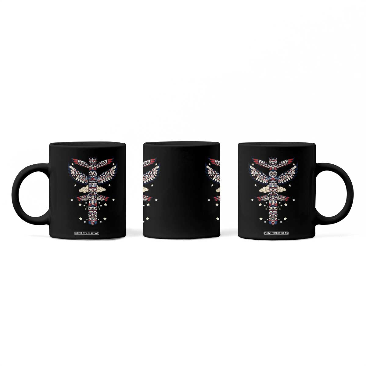 Native American Totem Pole Coffee Mug Pacific Northwest Indigenous Tribal