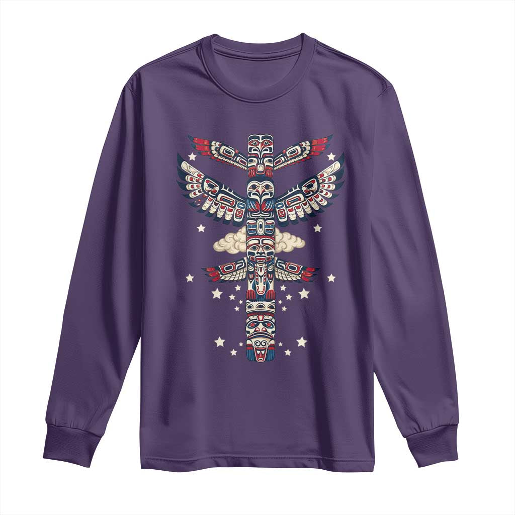Native American Totem Pole Long Sleeve Shirt Pacific Northwest Indigenous Tribal