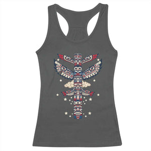 Native American Totem Pole Racerback Tank Top Pacific Northwest Indigenous Tribal