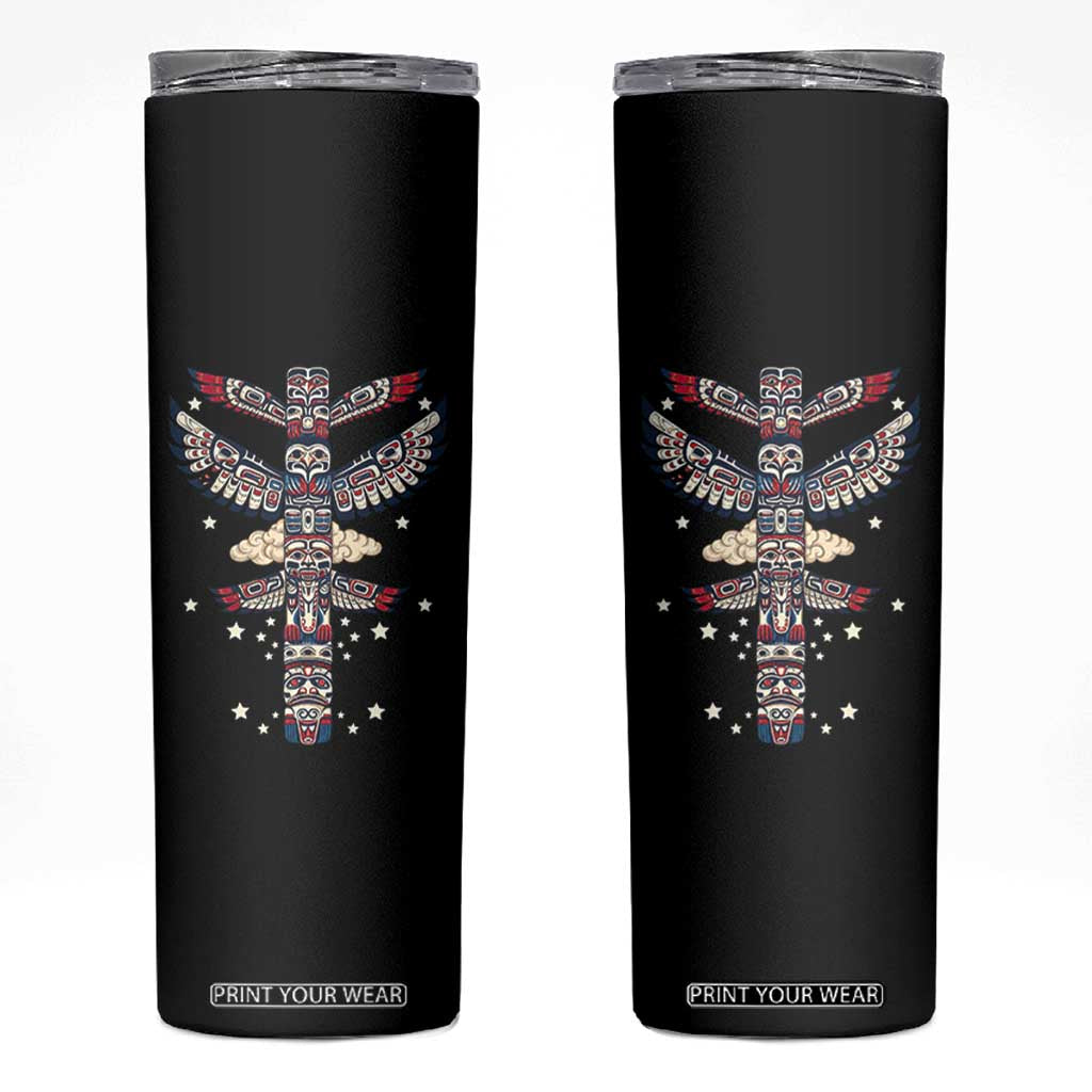 Native American Totem Pole Skinny Tumbler Pacific Northwest Indigenous Tribal TS12 Black Print Your Wear