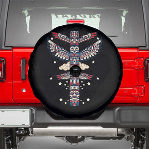 Native American Totem Pole Spare Tire Cover Pacific Northwest Indigenous Tribal