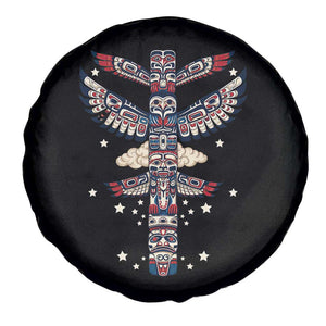 Native American Totem Pole Spare Tire Cover Pacific Northwest Indigenous Tribal