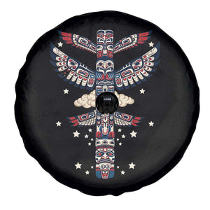 Native American Totem Pole Spare Tire Cover Pacific Northwest Indigenous Tribal