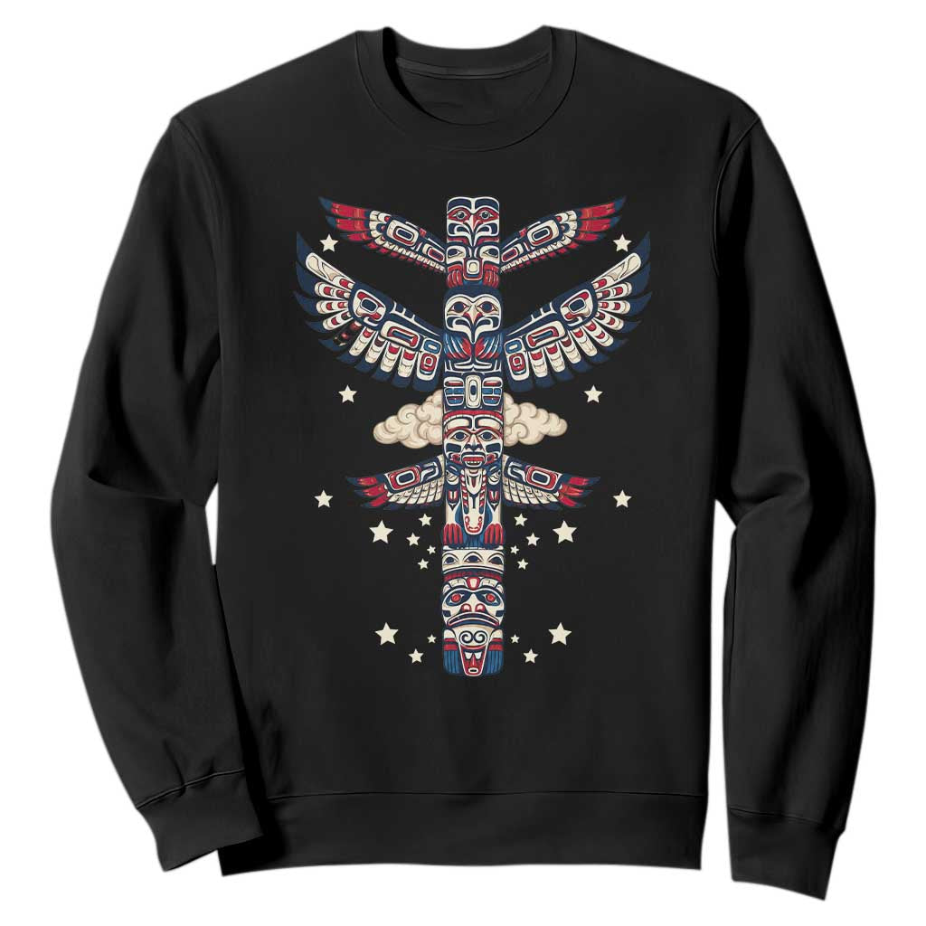 Native American Totem Pole Sweatshirt Pacific Northwest Indigenous Tribal