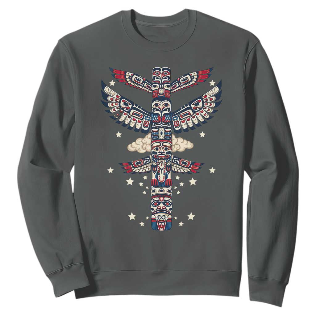 Native American Totem Pole Sweatshirt Pacific Northwest Indigenous Tribal
