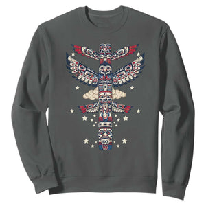 Native American Totem Pole Sweatshirt Pacific Northwest Indigenous Tribal
