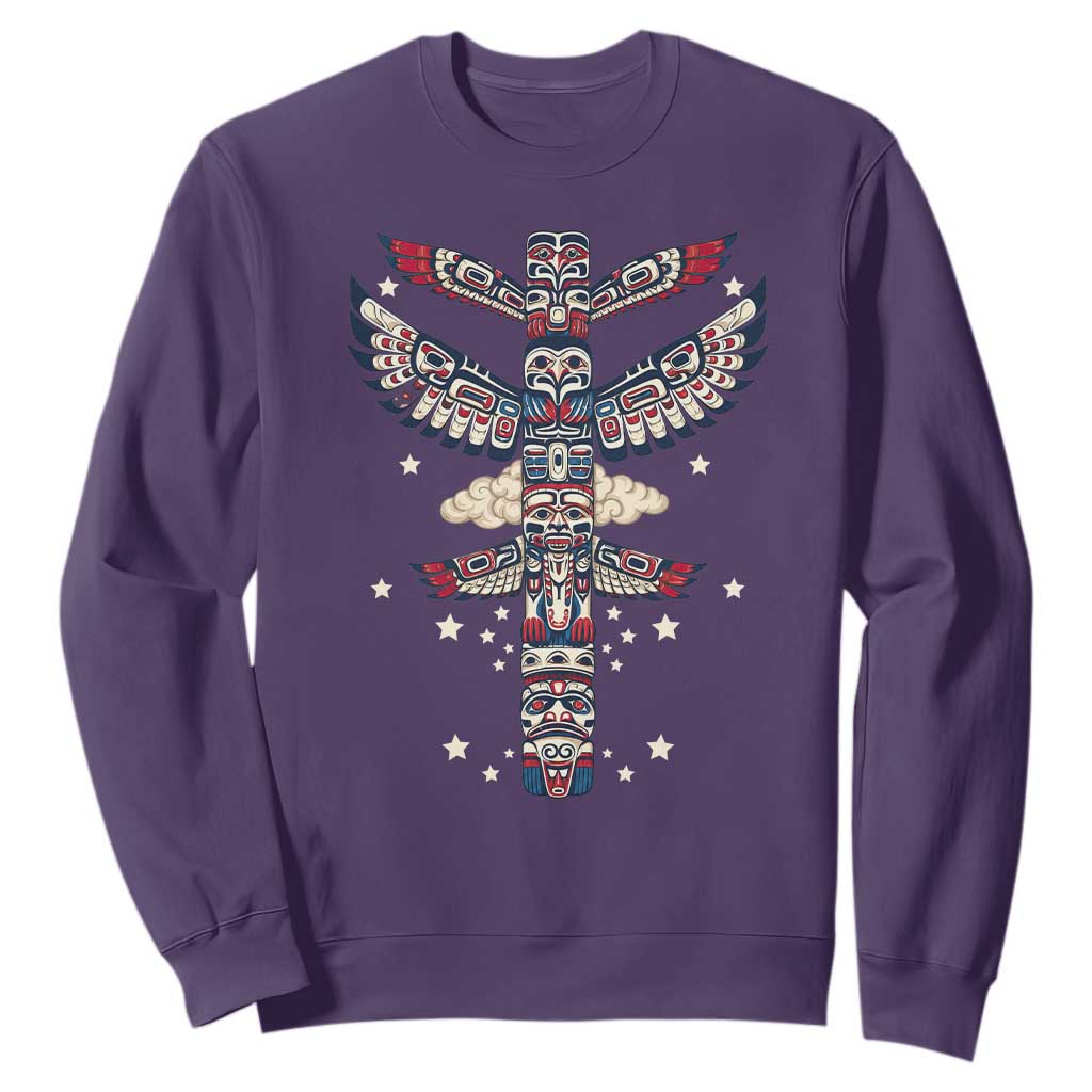 Native American Totem Pole Sweatshirt Pacific Northwest Indigenous Tribal