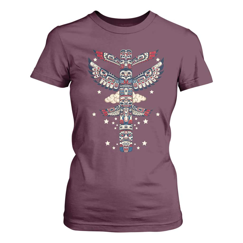 Native American Totem Pole T Shirt For Women Pacific Northwest Indigenous Tribal