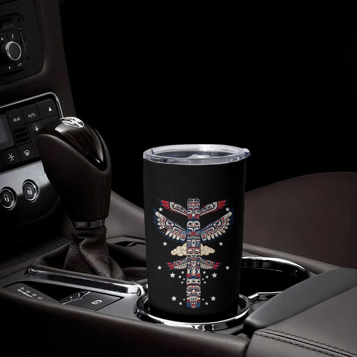 Native American Totem Pole Tumbler Cup Pacific Northwest Indigenous Tribal