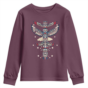 Native American Totem Pole Youth Sweatshirt Pacific Northwest Indigenous Tribal