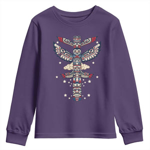 Native American Totem Pole Youth Sweatshirt Pacific Northwest Indigenous Tribal