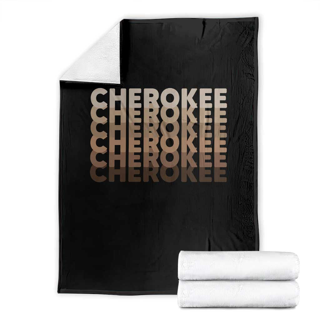 Vintage Cherokee Native Pride Stacked Typography Throw Blanket TS12 Black Print Your Wear
