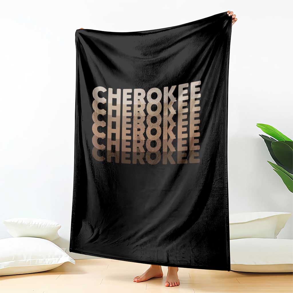 Vintage Cherokee Native Pride Stacked Typography Throw Blanket