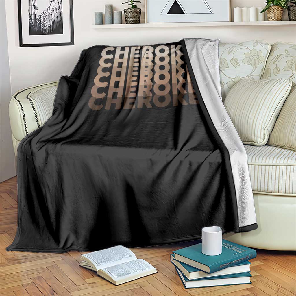 Vintage Cherokee Native Pride Stacked Typography Throw Blanket