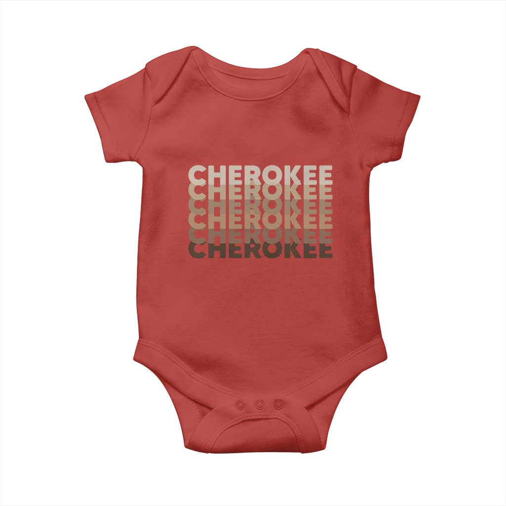 Vintage Cherokee Native Pride Stacked Typography Baby Onesie