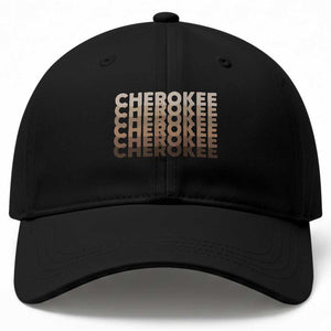 Vintage Cherokee Native Pride Stacked Typography Baseball Cap
