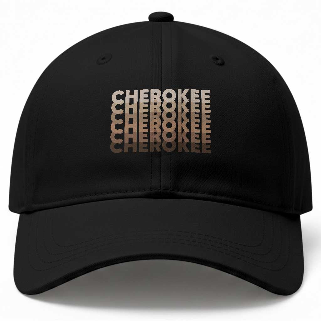 Vintage Cherokee Native Pride Stacked Typography Baseball Cap TS12 Print Your Wear