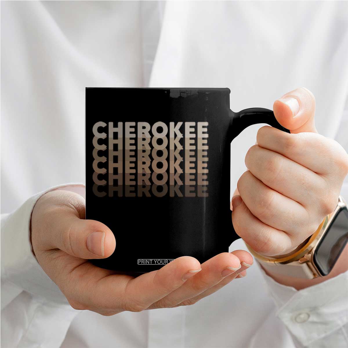 Vintage Cherokee Native Pride Stacked Typography Coffee Mug