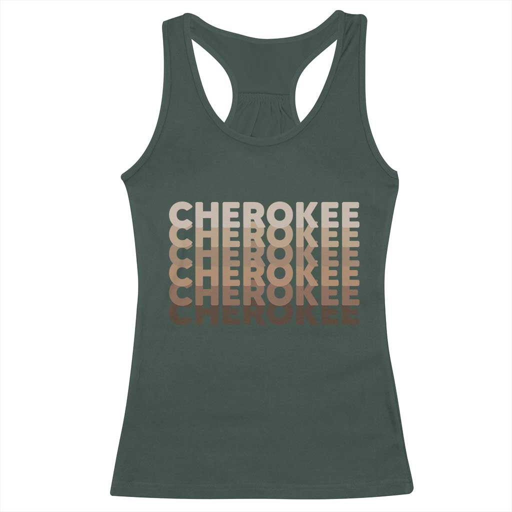 Vintage Cherokee Native Pride Stacked Typography Racerback Tank Top