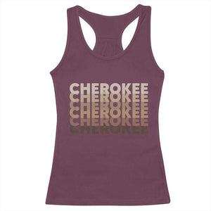 Vintage Cherokee Native Pride Stacked Typography Racerback Tank Top
