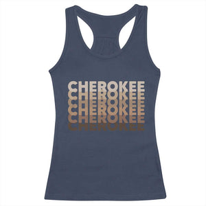 Vintage Cherokee Native Pride Stacked Typography Racerback Tank Top
