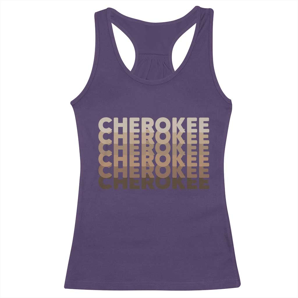 Vintage Cherokee Native Pride Stacked Typography Racerback Tank Top