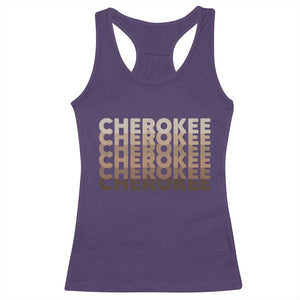 Vintage Cherokee Native Pride Stacked Typography Racerback Tank Top
