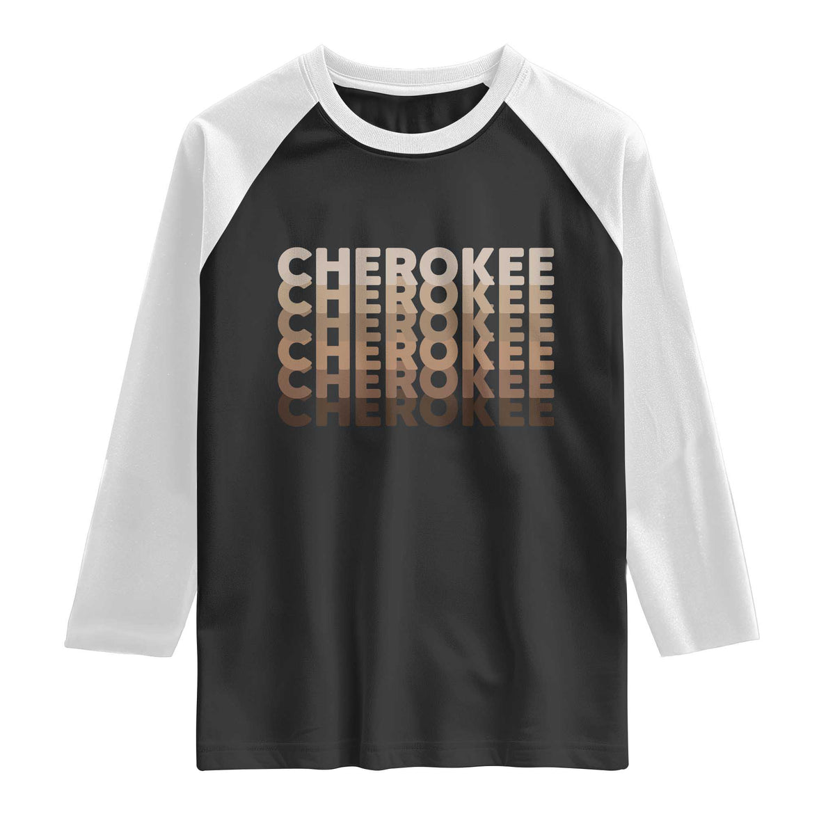 Vintage Cherokee Native Pride Stacked Typography Raglan Shirt