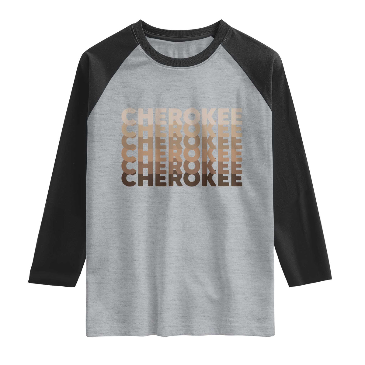 Vintage Cherokee Native Pride Stacked Typography Raglan Shirt