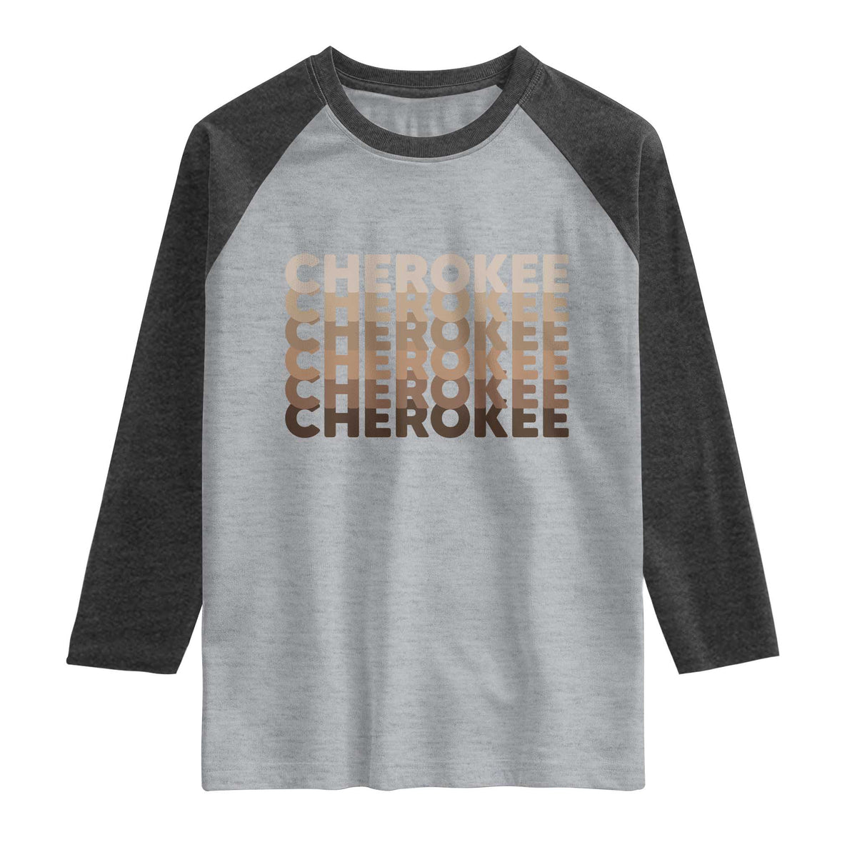 Vintage Cherokee Native Pride Stacked Typography Raglan Shirt