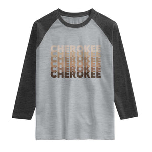 Vintage Cherokee Native Pride Stacked Typography Raglan Shirt