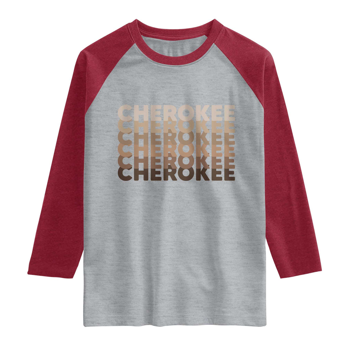 Vintage Cherokee Native Pride Stacked Typography Raglan Shirt