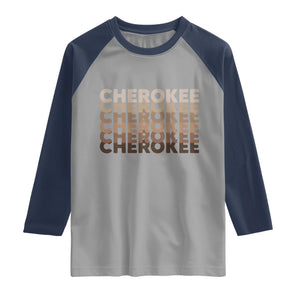 Vintage Cherokee Native Pride Stacked Typography Raglan Shirt