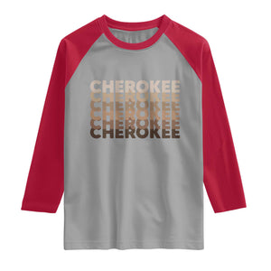 Vintage Cherokee Native Pride Stacked Typography Raglan Shirt