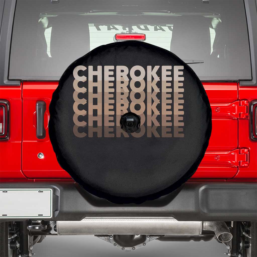 Vintage Cherokee Native Pride Stacked Typography Spare Tire Cover