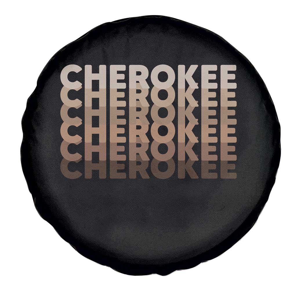 Vintage Cherokee Native Pride Stacked Typography Spare Tire Cover