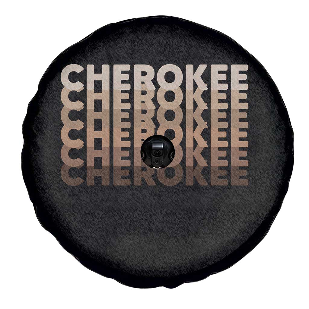 Vintage Cherokee Native Pride Stacked Typography Spare Tire Cover