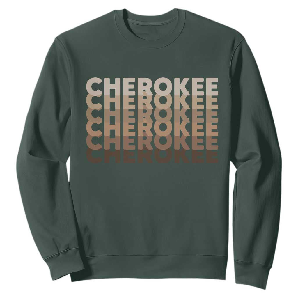 Vintage Cherokee Native Pride Stacked Typography Sweatshirt
