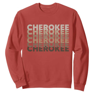 Vintage Cherokee Native Pride Stacked Typography Sweatshirt
