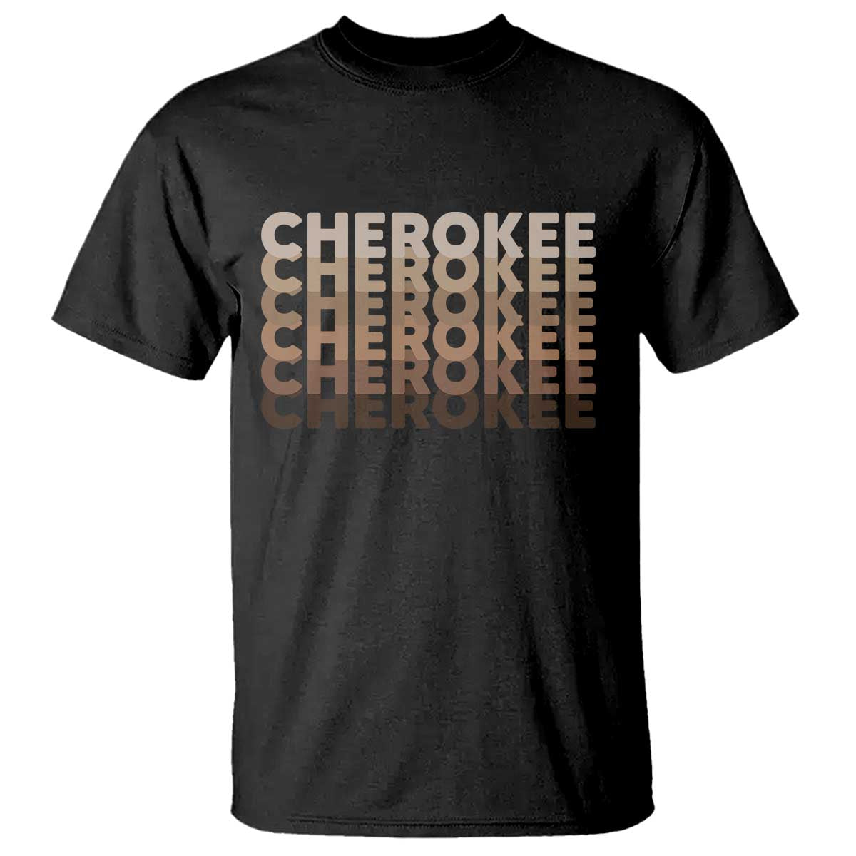 Vintage Cherokee Native Pride Stacked Typography T Shirt TS12 Black Print Your Wear