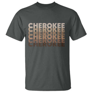 Vintage Cherokee Native Pride Stacked Typography T Shirt