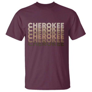 Vintage Cherokee Native Pride Stacked Typography T Shirt