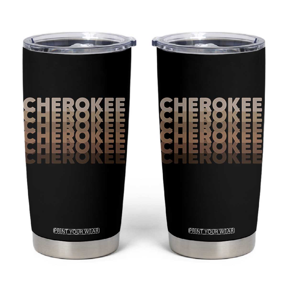Vintage Cherokee Native Pride Stacked Typography Tumbler Cup