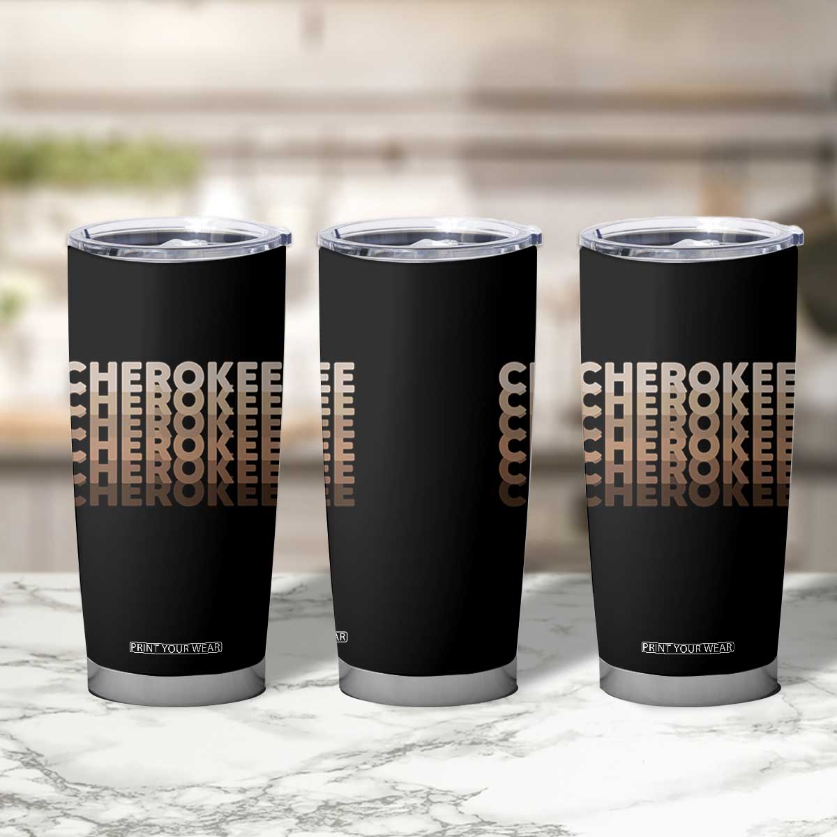 Vintage Cherokee Native Pride Stacked Typography Tumbler Cup