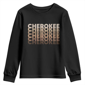 Vintage Cherokee Native Pride Stacked Typography Youth Sweatshirt